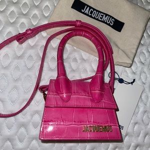 JACQUEMUS Pink Croc Embossed Le Chiquito